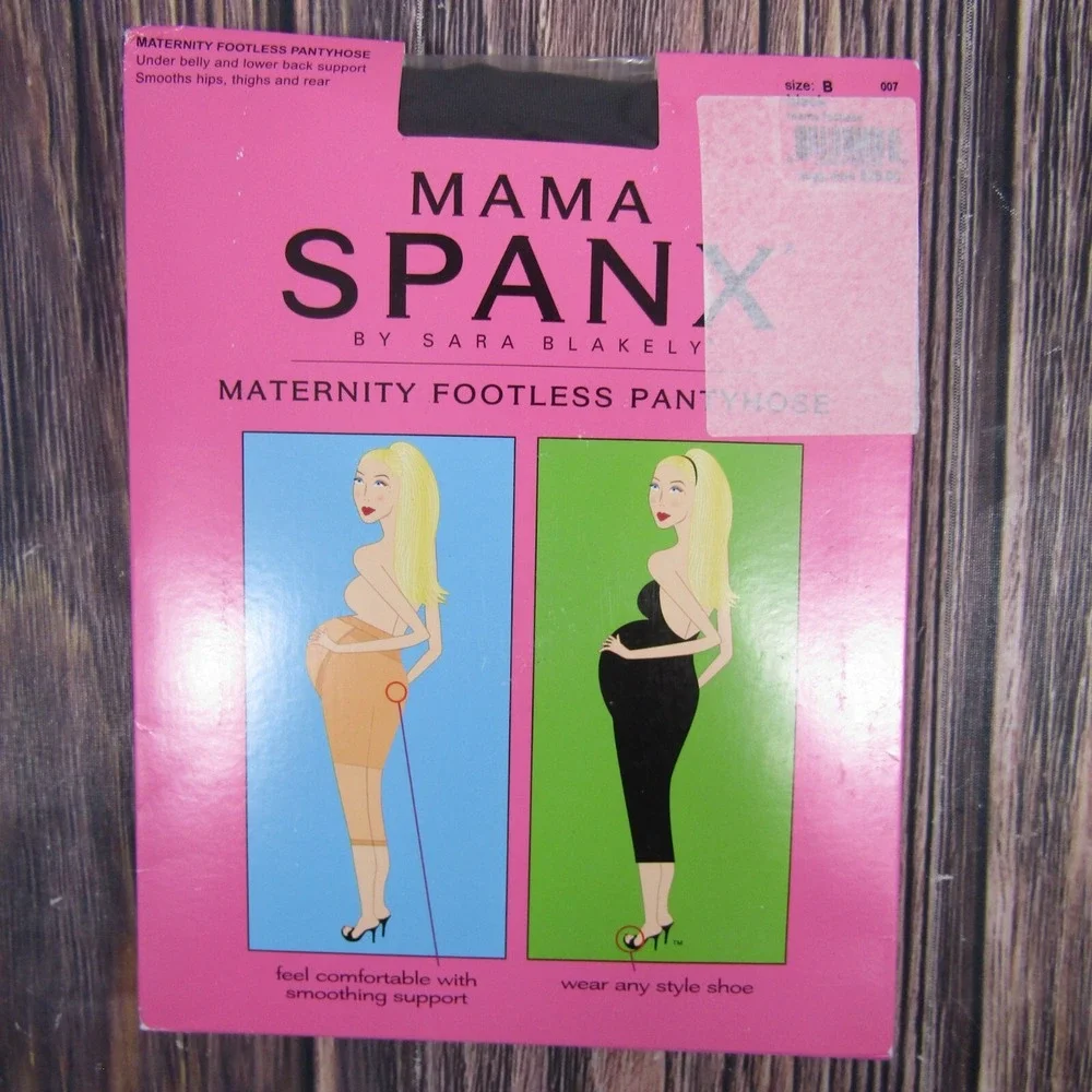 Spanx Mama NEW Womens‎ Size B Black Maternity Footless Pantyhose Shaping